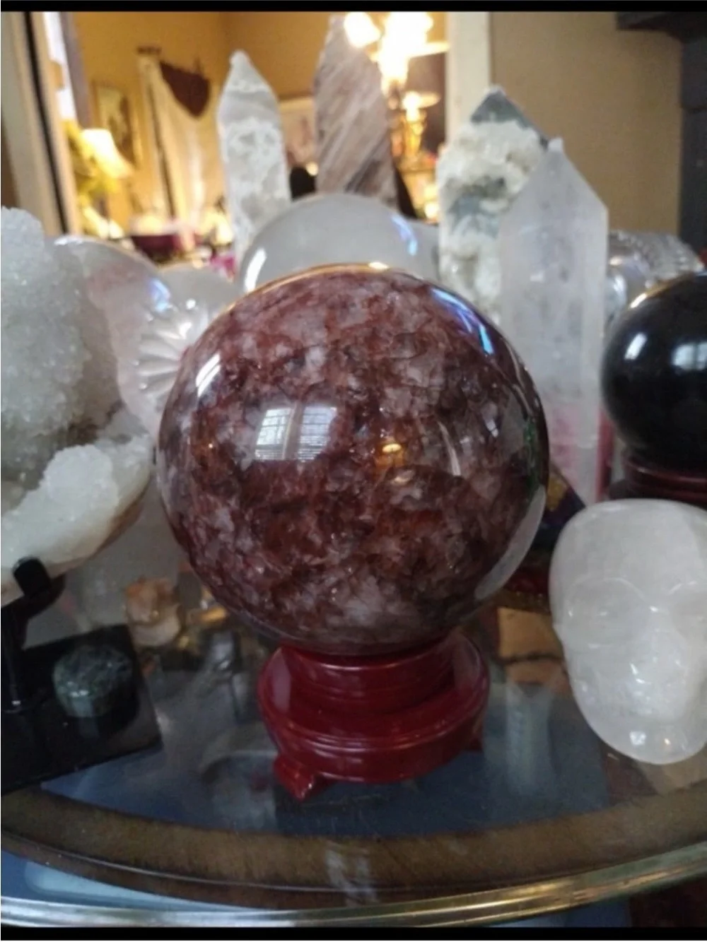 Fire Quartz Sphere HQ STUNNING!!